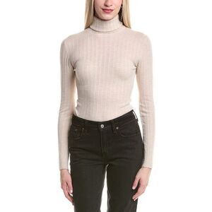 Autumn Cashmere Womens Rib Turtleneck Cashmere Sweater